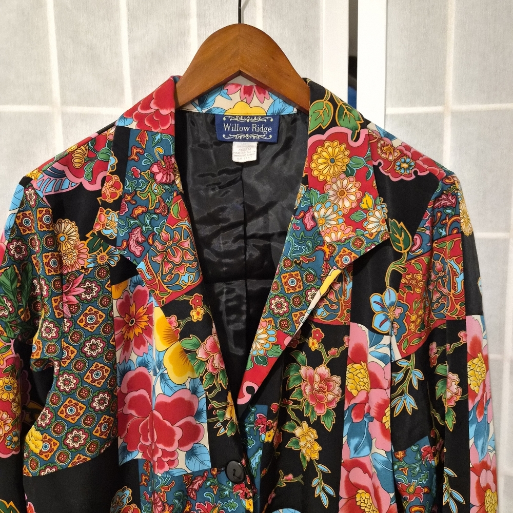 Vintage Patchwork Printed Eclectic Blazer Jacket … - image 2